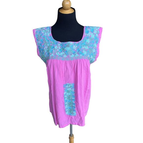J Marie embroidered Linen Hannah Top Retail $102 Size M - Picture 1 of 7